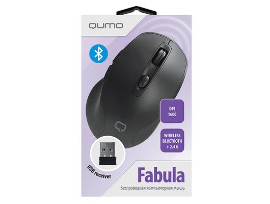 Мышь беспроводная Qumo Fabula M111 черная